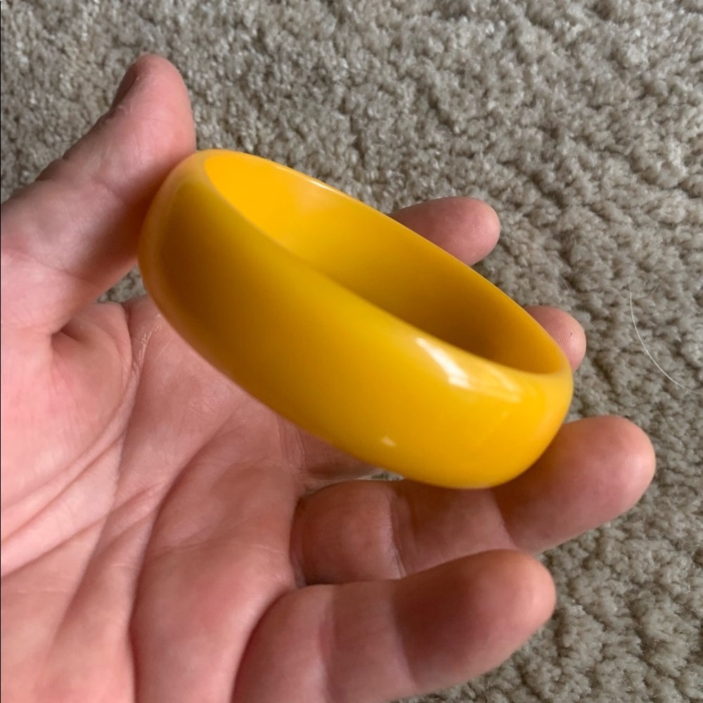 1950s Oblong Egg Yolk Bakelite Bangle